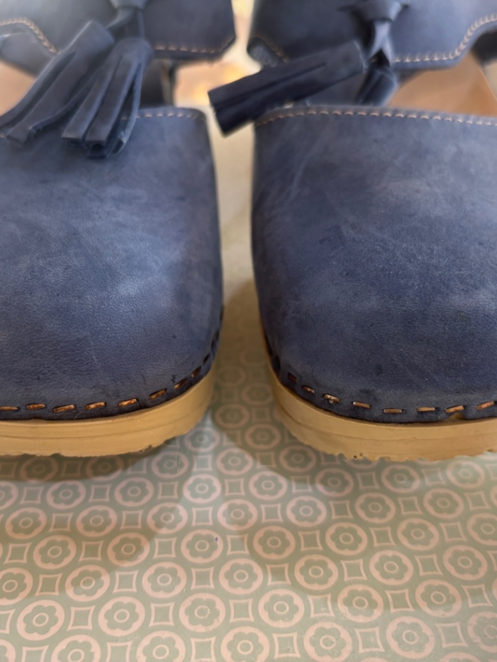 Calou’Penny’ Blue Tassel Clogs size 38 - NIB - Picture 5 of 13